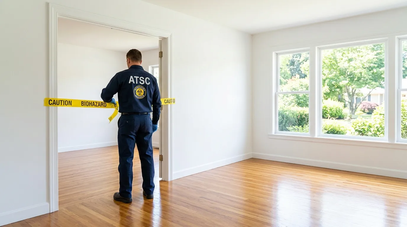 Certified biohazard cleanup crew performing Trauma Scene Cleanup in Ridgewood